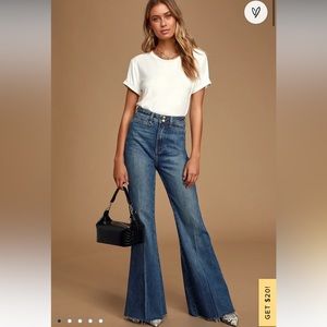 Bella Supa Sweeper Medium Wash High Rise Flare Jeans